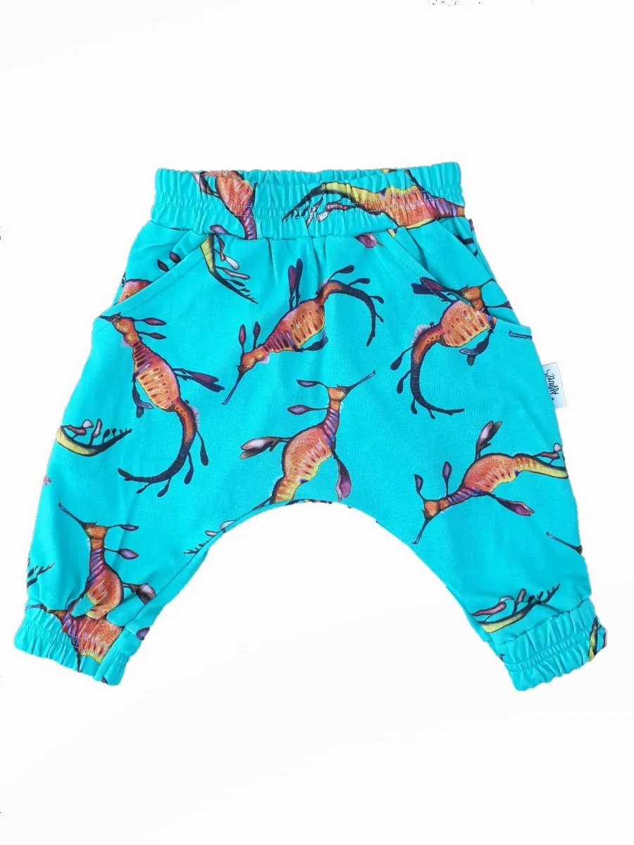 Weedy Sea Dragon | Organic Cotton Harem Pants | Size 000 - 7