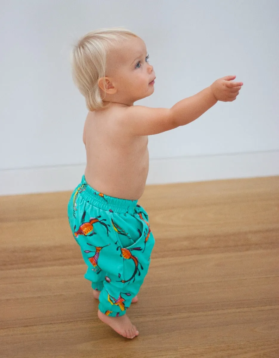 Weedy Sea Dragon | Organic Cotton Harem Pants | Size 000 - 7