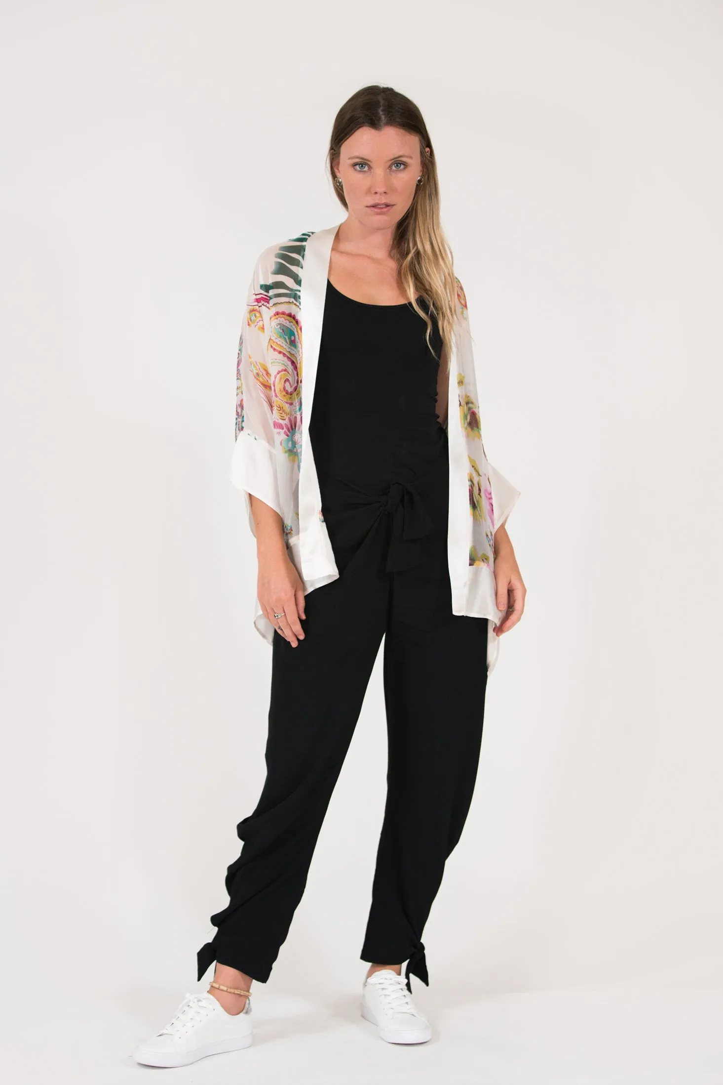 Whisper Silk Kimono - Long - White