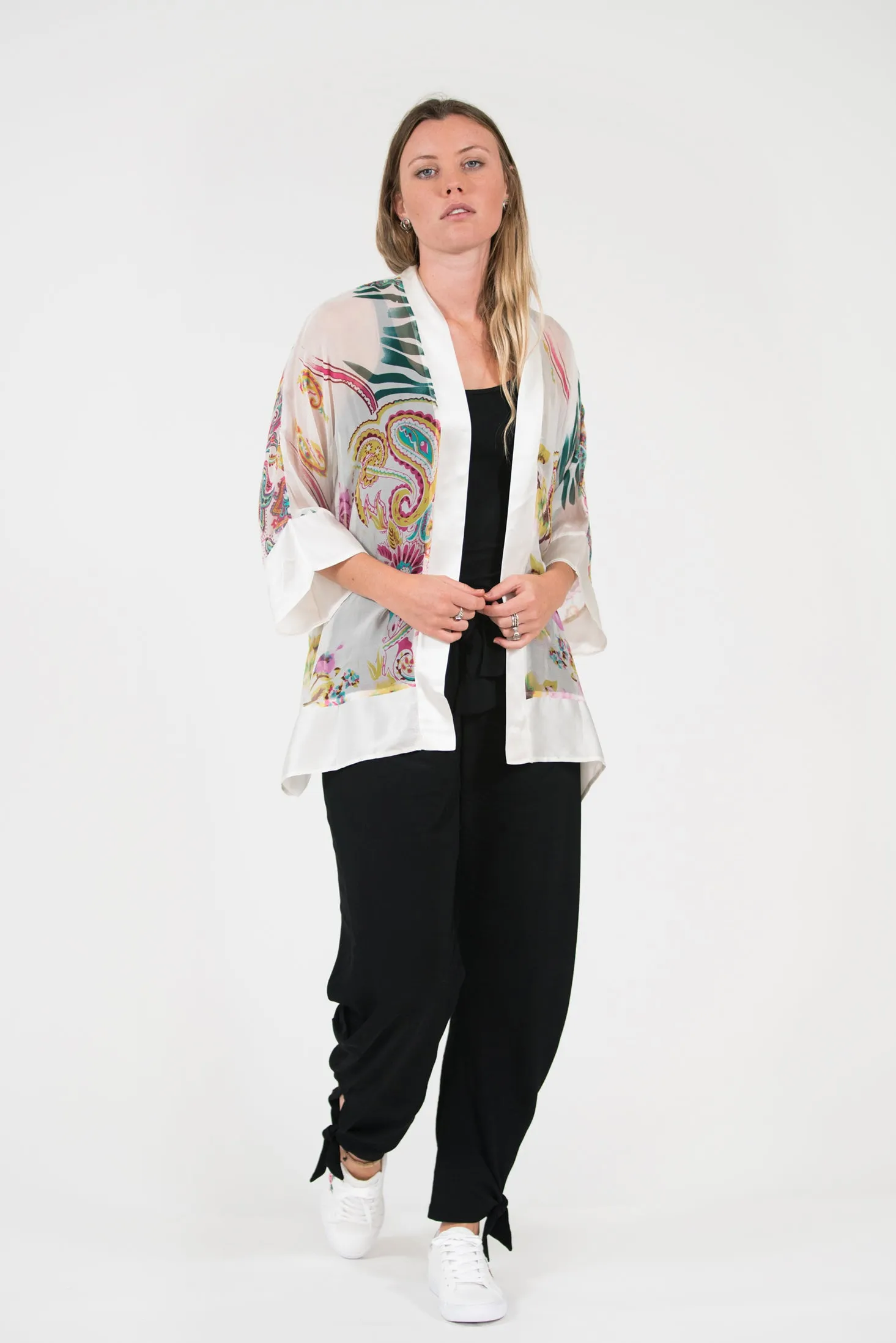 Whisper Silk Kimono - Long - White
