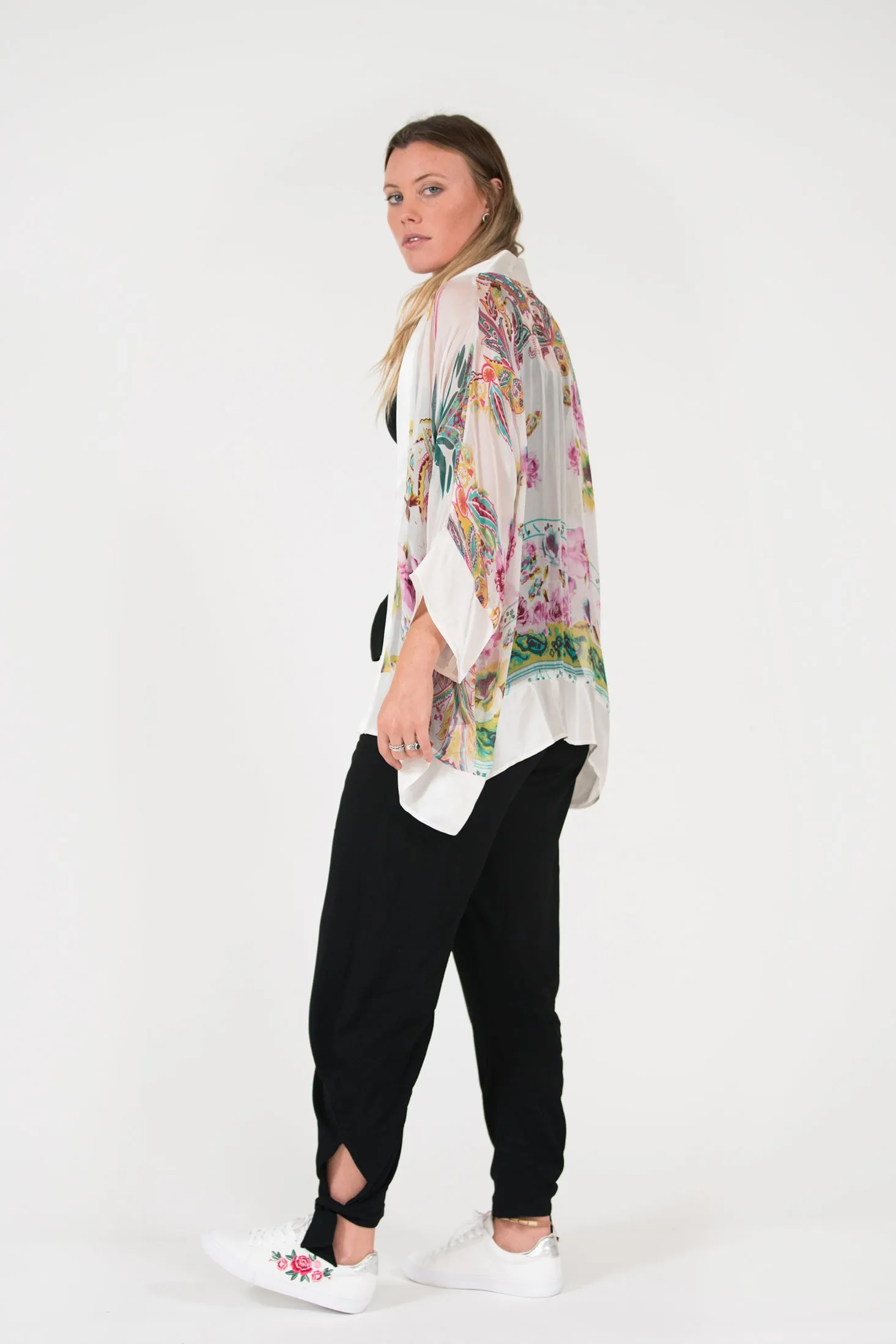 Whisper Silk Kimono - Long - White