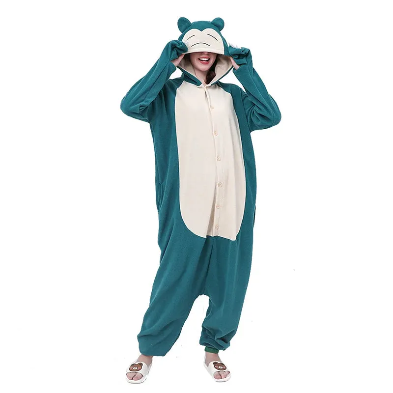 Women Pajamas Pokemon Onesie Snorlax One-Piece Pijamas for Adults Cosplay Costume Halloween Kigurumi Christmas Sleepwear Suit