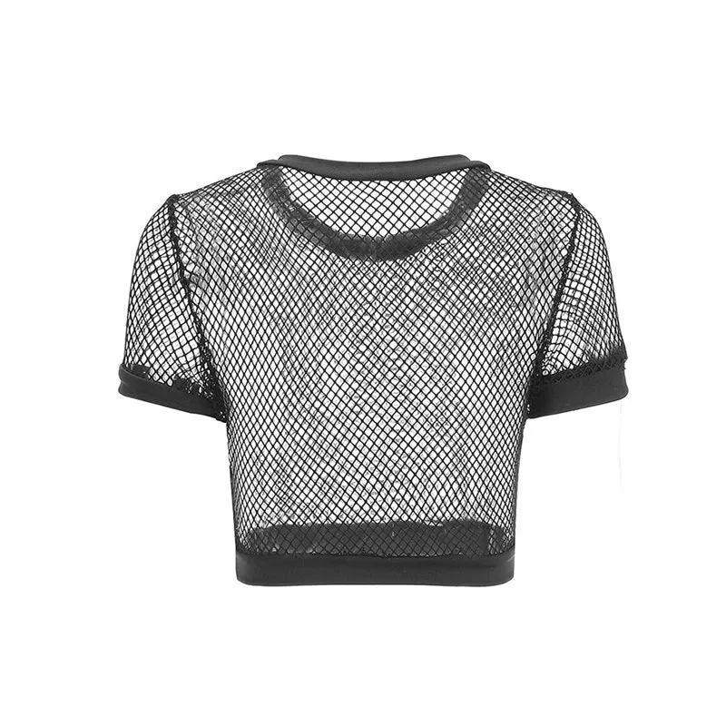 Women shirts Sexy Club Gothic Black Punk Hip Hop Slim
