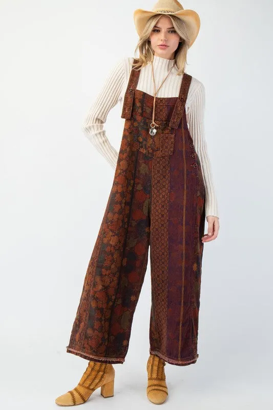 Wooden & Floral Overalls by Easel