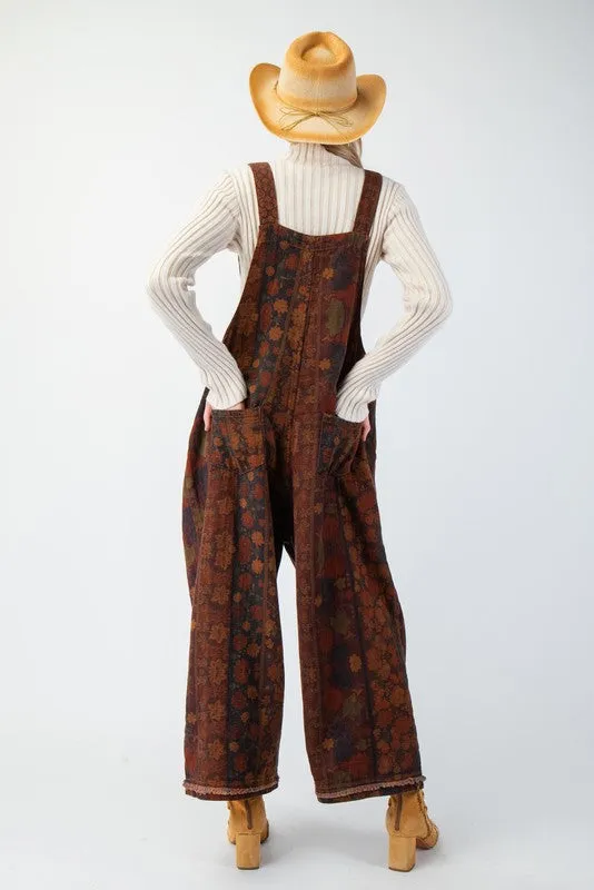 Wooden & Floral Overalls by Easel