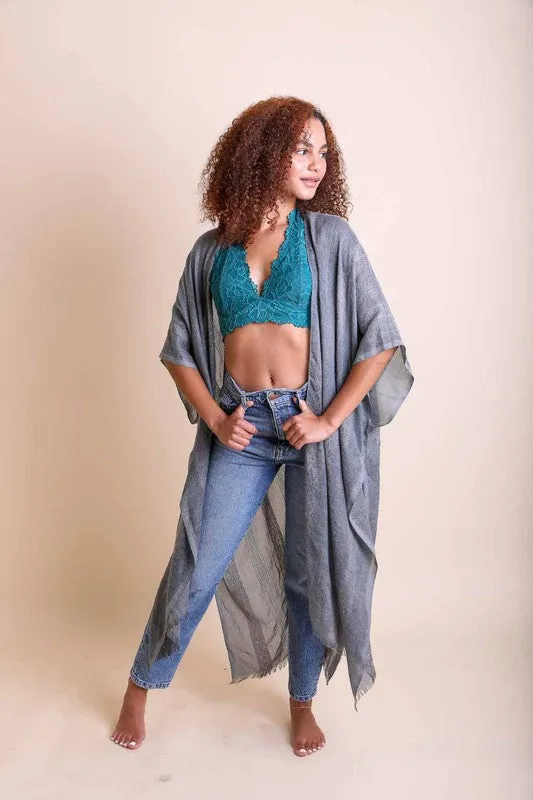 Woven Long Line Tribal Kimono in 3 Colors