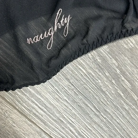 Y2K Vintage Victoria’s Secret sheer silk “Naughty” embroidered panty