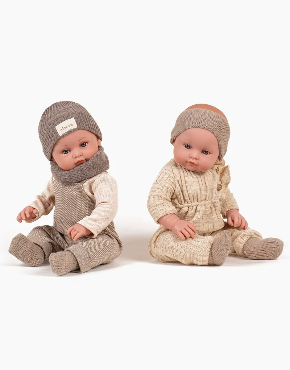 Yann with beige chevron overalls