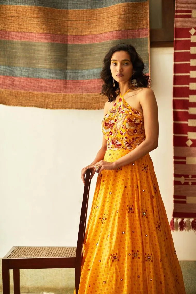 Yellow Halter Gown