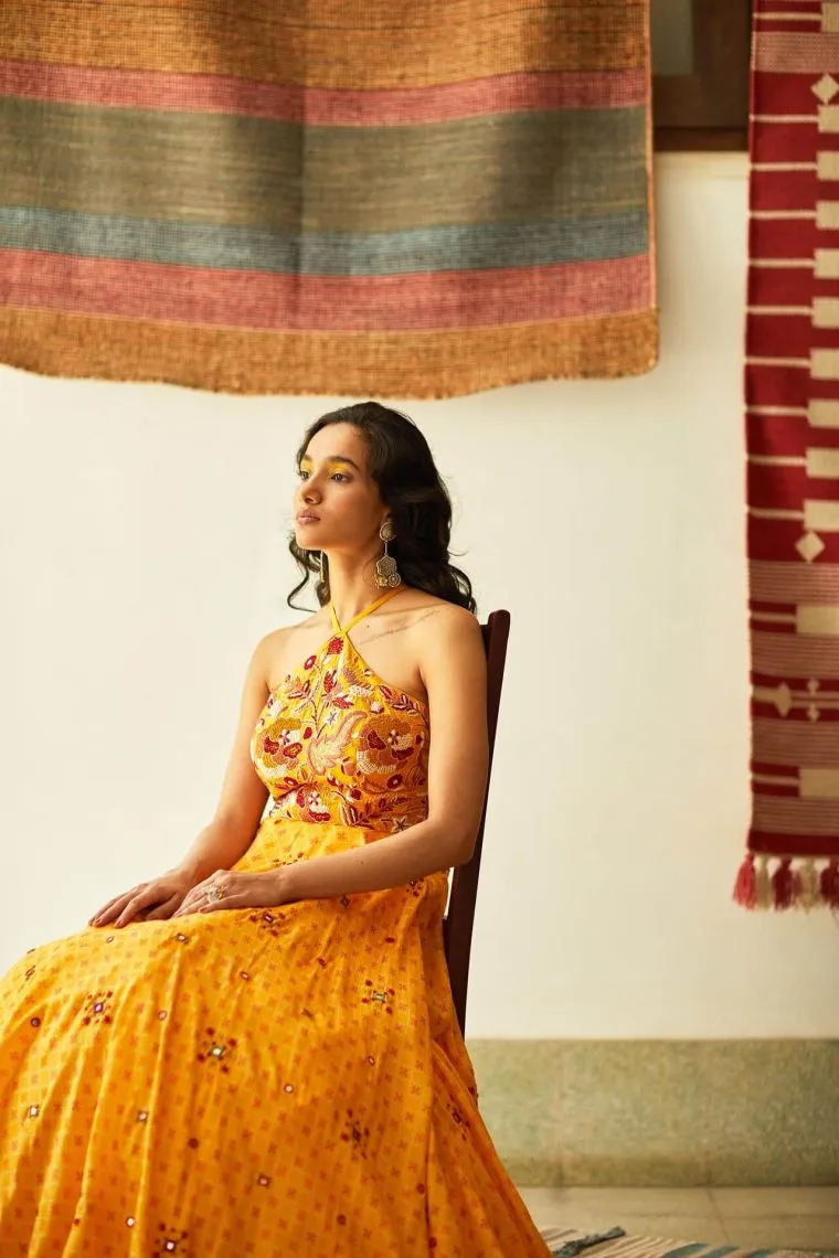 Yellow Halter Gown