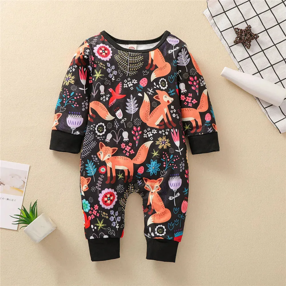 ZAFILLE Cartoon Elephant Baby Romper For Newborns Sleepwear Long Sleeve Kids Boys Crawlers Spring Children's Overalls Boys Wear